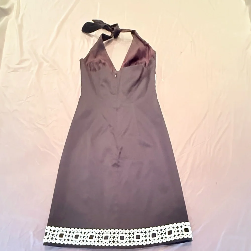 Trina Turk Black/White halter Dress with cutouts size 2/XS - Picture 5 of 11